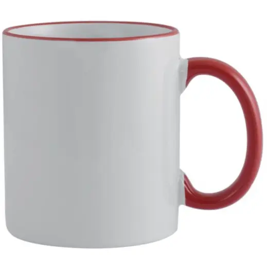 Sublimation Rim Mug White-Red